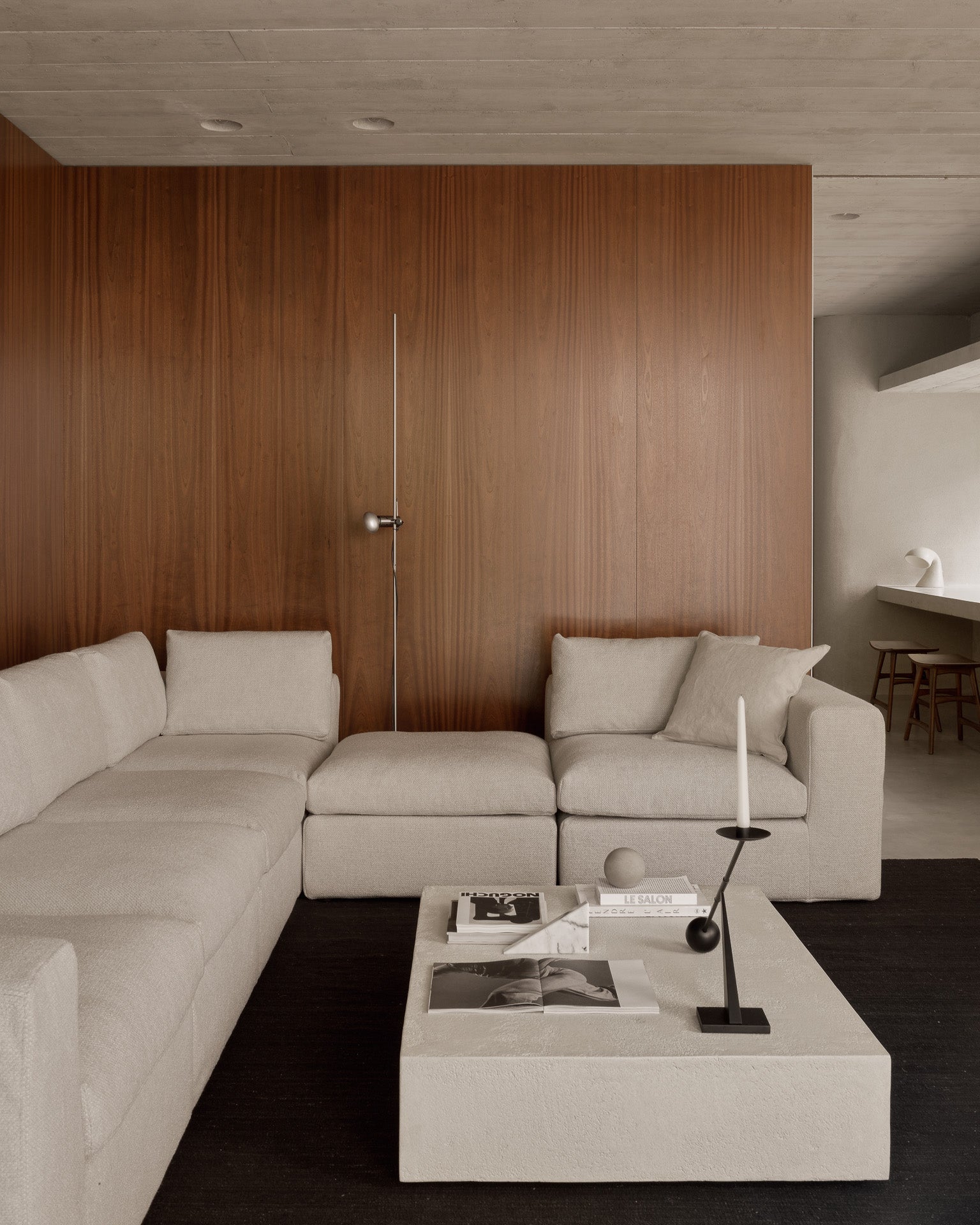 Elements coffee table - varnished Microcement - Off White - rectangular White Cliff Studio COFFEE TABLE