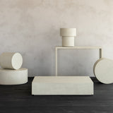 Elements coffee table - varnished Microcement - Off White - round White Cliff Studio COFFEE TABLE