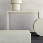 Elements coffee table - varnished Microcement - Off White - round White Cliff Studio COFFEE TABLE