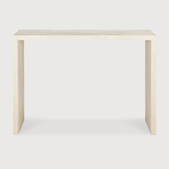 Elements console - varnished Microcement - Off White White Cliff Studio Console Table