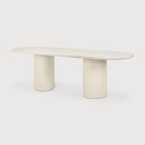 Elements dining table - varnished Microcement - Off White - oblong White Cliff Studio Dining Table