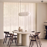 Elements dining table - varnished Microcement - Off White - oblong White Cliff Studio Dining Table