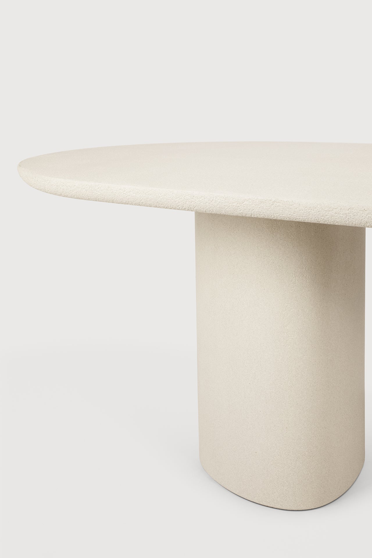 Elements dining table - varnished Microcement - Off White - oblong White Cliff Studio Dining Table