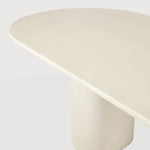 Elements dining table - varnished Microcement - Off White - oblong White Cliff Studio Dining Table