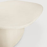 Elements dining table - varnished Microcement - Off White - pebble shape White Cliff Studio Dining Table