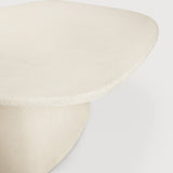 Elements dining table - varnished Microcement - Off White - pebble shape White Cliff Studio Dining Table