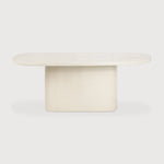 Elements dining table - varnished Microcement - Off White - pebble shape White Cliff Studio Dining Table