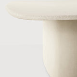 Elements dining table - varnished Microcement - Off White - pebble shape White Cliff Studio Dining Table