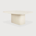 Elements dining table - varnished Microcement - Off White - pebble shape White Cliff Studio Dining Table