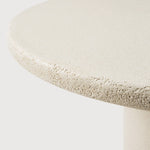 Elements dining table - varnished Microcement - Off White - round White Cliff Studio Dining Table