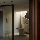 Elements dining table - varnished Microcement - Off White - round White Cliff Studio Dining Table