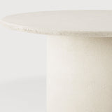 Elements dining table - varnished Microcement - Off White - round White Cliff Studio Dining Table