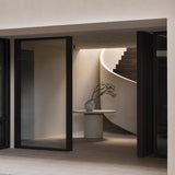 Elements dining table - varnished Microcement - Off White - round White Cliff Studio Dining Table