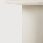 Elements dining table - varnished Microcement - Off White - round White Cliff Studio Dining Table