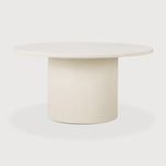 Elements dining table - varnished Microcement - Off White - round White Cliff Studio Dining Table