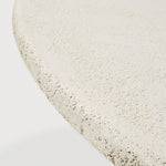 Elements dining table - varnished Microcement - Off White - round White Cliff Studio Dining Table
