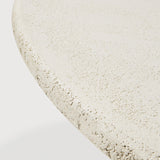 Elements dining table - varnished Microcement - Off White - round White Cliff Studio Dining Table