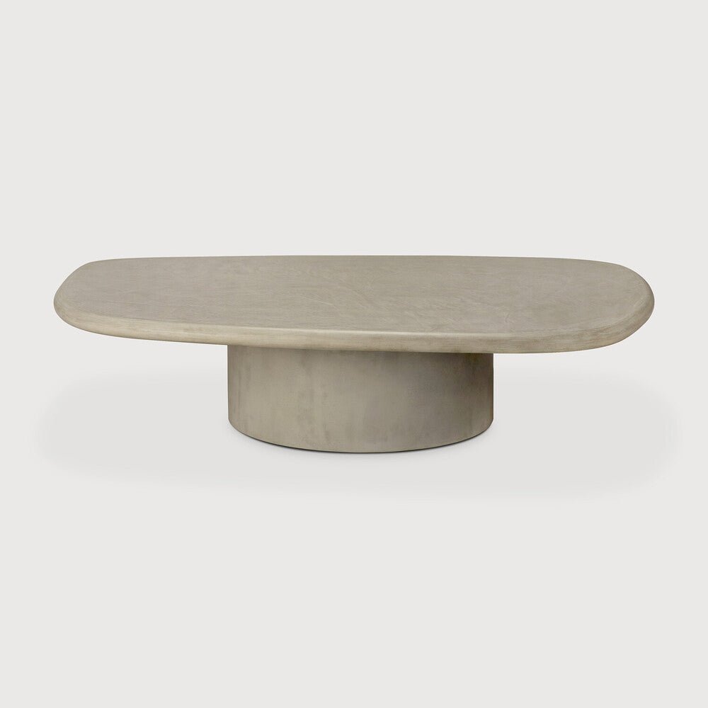 Elements outdoor coffee table - varnished concrete - Light Grey - pebble shape White Cliff Studio Outdoor Coffee Table