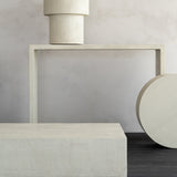 Elements side table - varnished Microcement - Off White - mushroom shape White Cliff Studio Side Table