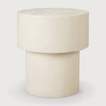 Elements side table - varnished Microcement - Off White - mushroom shape White Cliff Studio Side Table