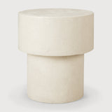Elements side table - varnished Microcement - Off White - mushroom shape White Cliff Studio Side Table