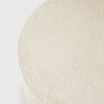 Elements side table - varnished Microcement - Off White - mushroom shape White Cliff Studio Side Table