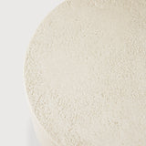 Elements side table - varnished Microcement - Off White - mushroom shape White Cliff Studio Side Table