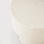 Elements side table - varnished Microcement - Off White - mushroom shape White Cliff Studio Side Table