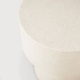 Elements side table - varnished Microcement - Off White - mushroom shape White Cliff Studio Side Table