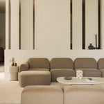 Elements side table - varnished Microcement - Off White - mushroom shape White Cliff Studio Side Table