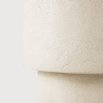 Elements side table - varnished Microcement - Off White - mushroom shape White Cliff Studio Side Table