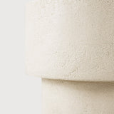 Elements side table - varnished Microcement - Off White - mushroom shape White Cliff Studio Side Table