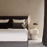 Elements side table - varnished Microcement - Off White - mushroom shape White Cliff Studio Side Table