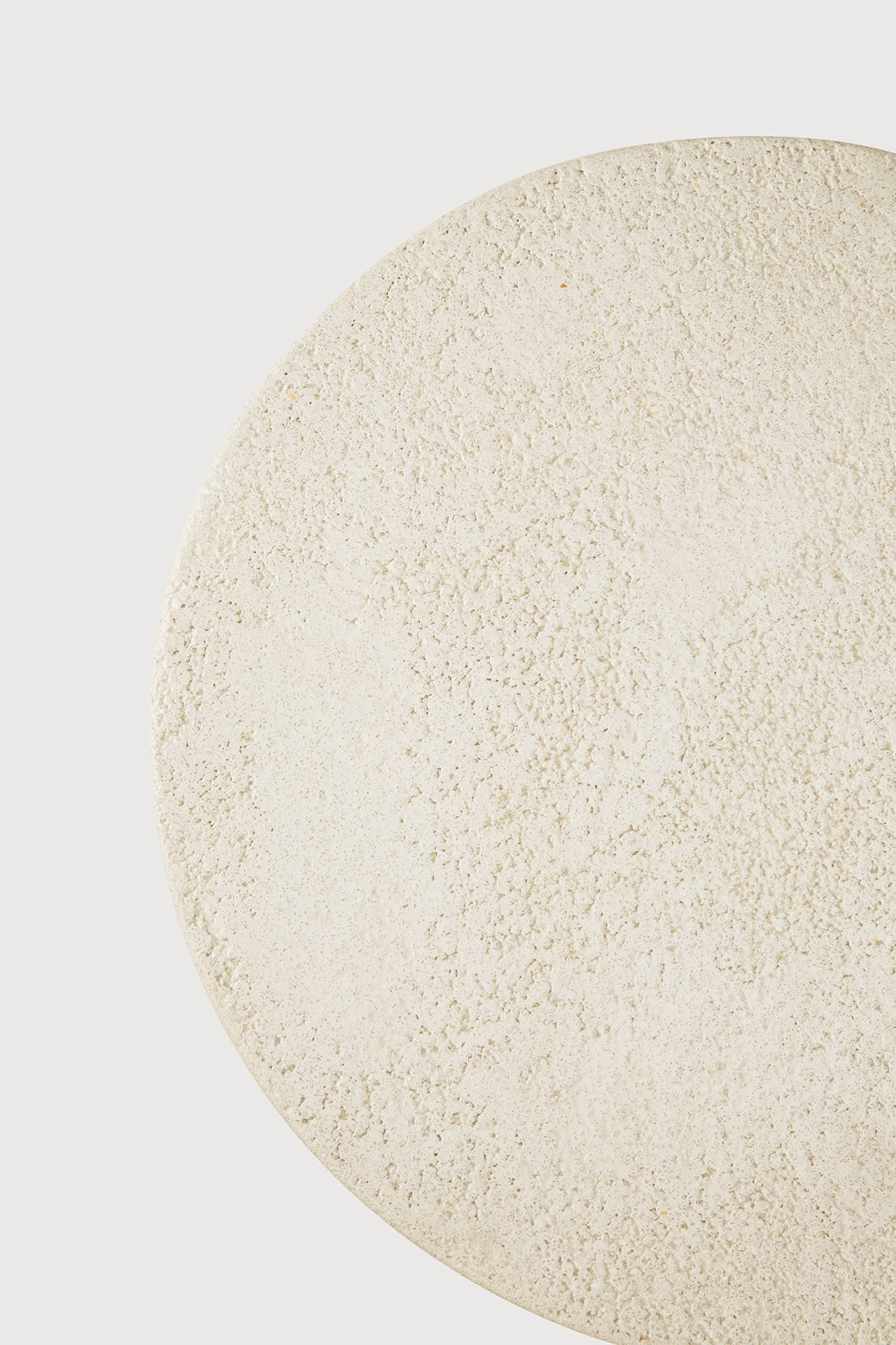 Elements side table - varnished Microcement - Off White - round White Cliff Studio Side Table