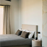 Elements side table - varnished Microcement - Off White - round White Cliff Studio Side Table