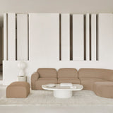 Elements side table - varnished Microcement - Off White - round White Cliff Studio Side Table