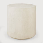 Elements side table - varnished Microcement - Off White - round White Cliff Studio Side Table