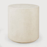 Elements side table - varnished Microcement - Off White - round White Cliff Studio Side Table
