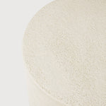 Elements side table - varnished Microcement - Off White - round White Cliff Studio Side Table