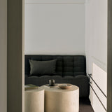 Elements side table - varnished Microcement - Off White - round White Cliff Studio Side Table