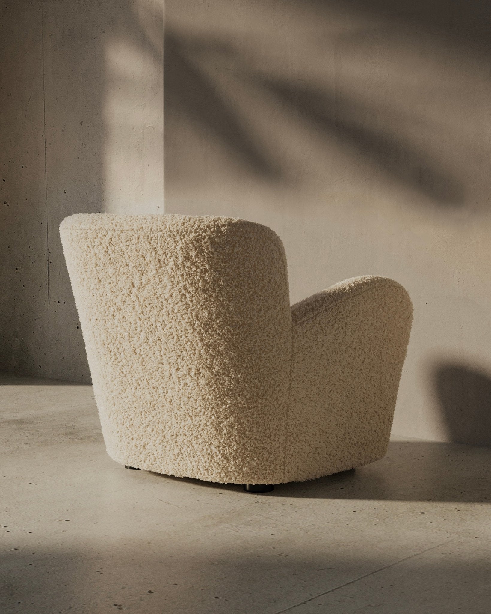 Elena Plush Teddy Accent Chair - Light Brown Cream Lounge White Cliff Studio Accent Chair