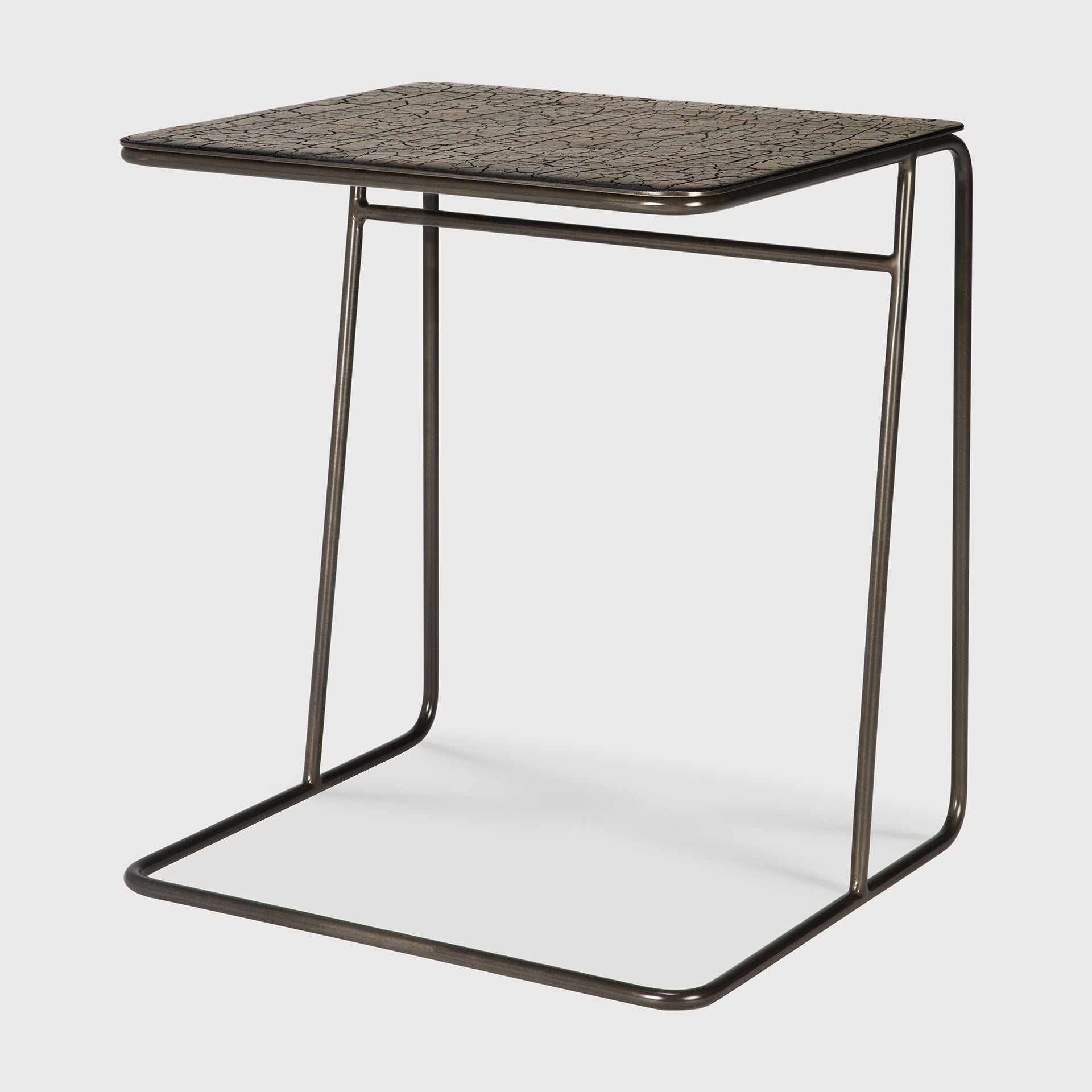 Ellipse side table - varnished Minerals - Umber - rectangular White Cliff Studio Side Table