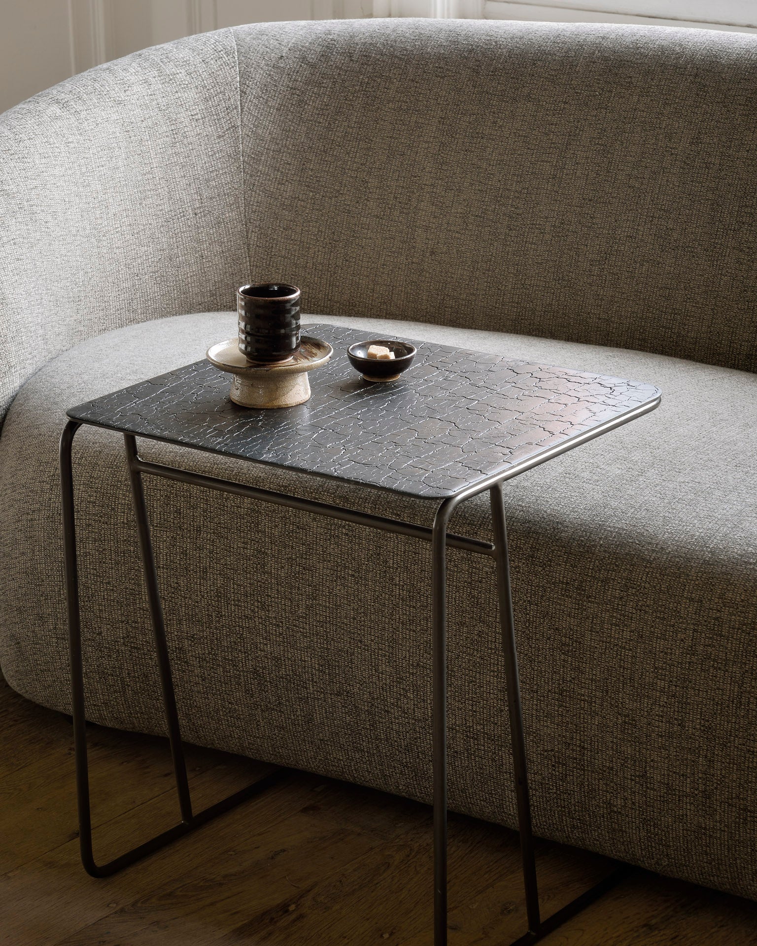 Ellipse side table - varnished Minerals - Umber - rectangular White Cliff Studio Side Table