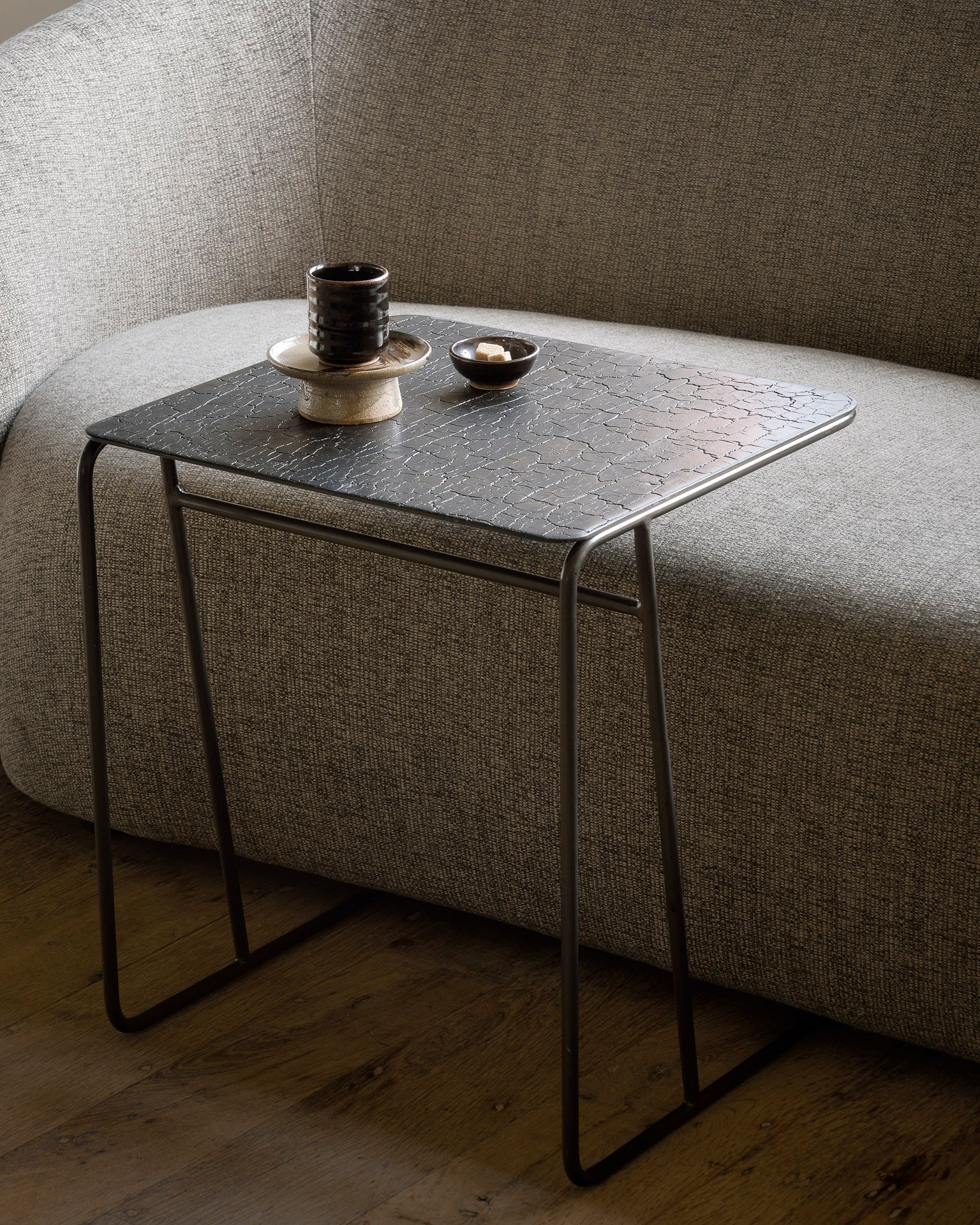 Ellipse side table - varnished Minerals - Umber - rectangular White Cliff Studio Side Table