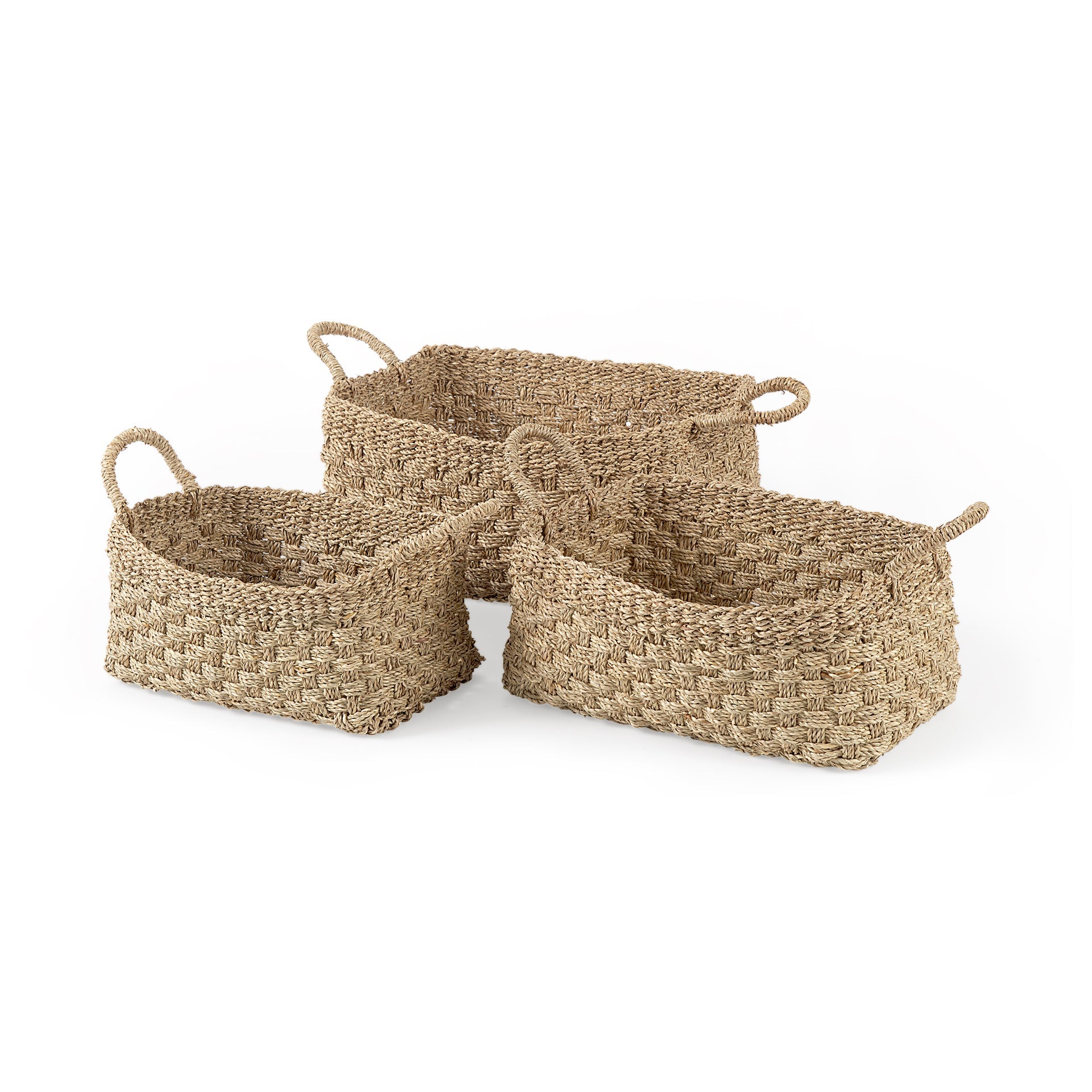Emma Light Brown Seagrass Basket (Set of 3)