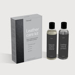 Ethnicraft Leather Care Kit - 1x250ml Leather Cleaner + sponge & cloth, 1x250ml Leather Care & Protect White Cliff Studio Furniture Care