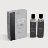 Ethnicraft Leather Care Kit - 1x250ml Leather Cleaner + sponge & cloth, 1x250ml Leather Care & Protect White Cliff Studio Furniture Care