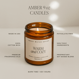 Fall Leaves Soy Candle - Amber Jar - 9 oz White Cliff Studio Candles and Candle Accessories