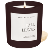 Fall Leaves Soy Candle - Brown Matte Jar - 15 oz White Cliff Studio Candles and Candle Accessories