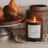 Fall Leaves Soy Candle - Brown Matte Jar - 15 oz White Cliff Studio Candles and Candle Accessories